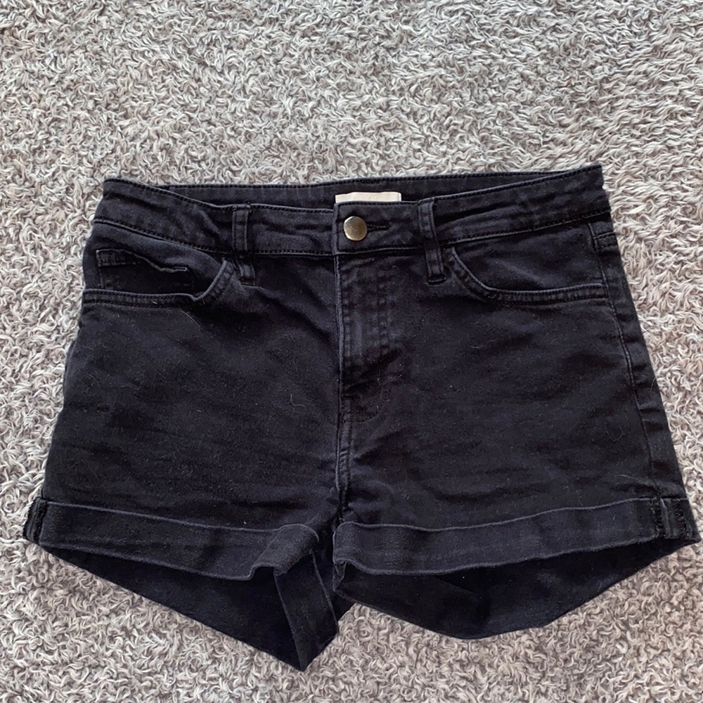 black denim h&m shorts